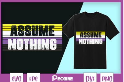 Assume Nothing Nonbinary Flag Barcode