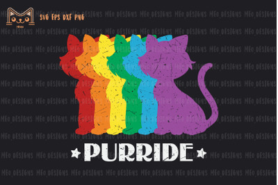 Gay Pride Cat Purride LGBT Rainbow