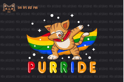 Dabbing Purride Cat Gay Pride LGBT