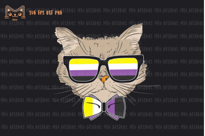 Nonbinary Gay Pride Cat LGBT Sunglasses