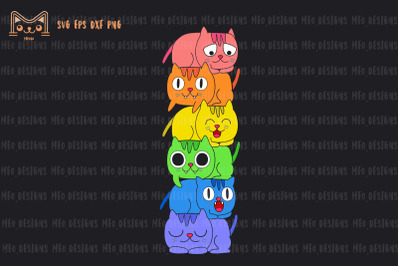 Gay Pride Cat LGBT Kawaii Cats Pile