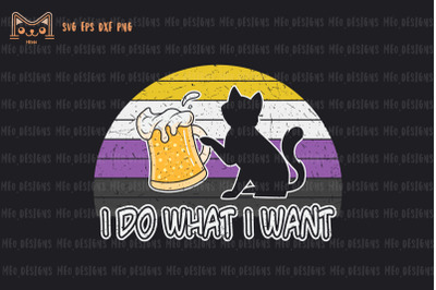 I Do What I Want Cat Asexual Pride Beer