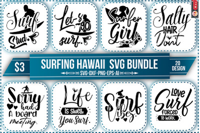 Surfing Hawaii  Svg Bundle