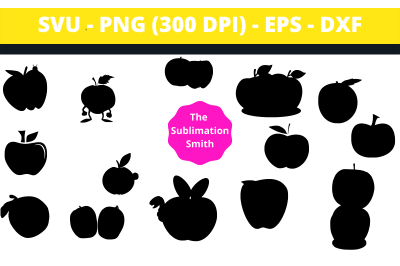 29 Apple Silhouettes and Cut Files