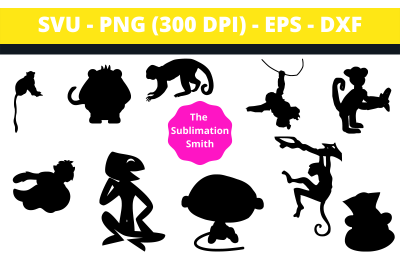 20+ Monkey Silhouettes and Cut Files