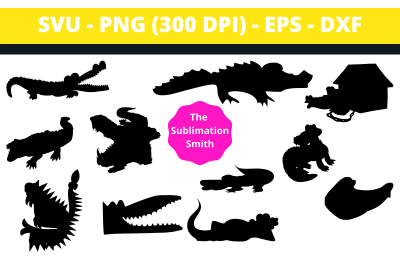 20+ Aligator Silhouettes and Cut Files