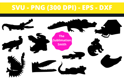 20&2B; Aligator Silhouettes and Cut Files