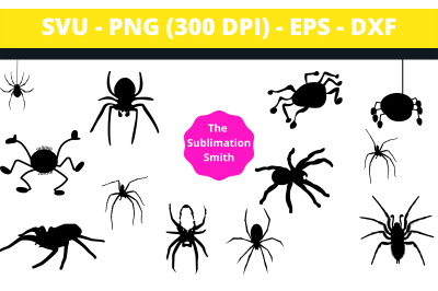 30&2B; Spider Silhouettes and Cut Files