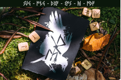 Raven Bindrune SVG, runes svg, viking symbol, Nordic Elder Futhark run