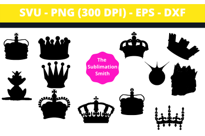 20+ Crown Silhouettes and Cut Files