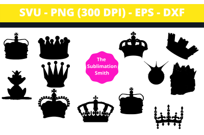 20&2B; Crown Silhouettes and Cut Files