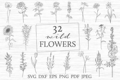 Wildflowers SVG| Field Flowers SVG Bundle