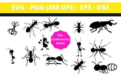 30 Ant Silhouettes and Cut Files