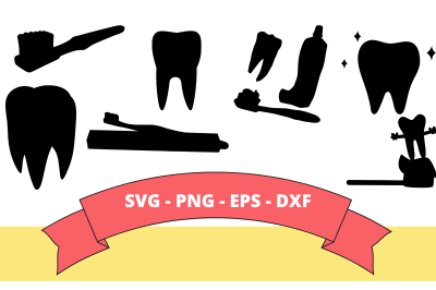 15 Tooth and Dental Silhouettes and Cut Files