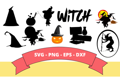 70+ Vector Illustrations, Silhouettes and Cut Files of Witches