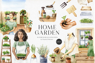 Home Garden watercolor collection