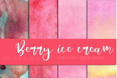 Pink watercolor digital papers. Pink watercolor textures