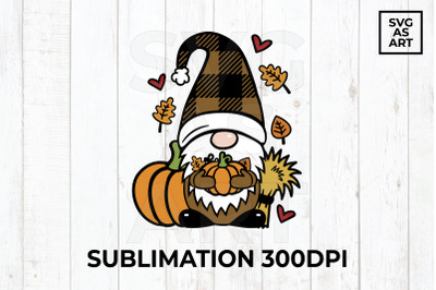 Fall Gnome Sublimation PNG