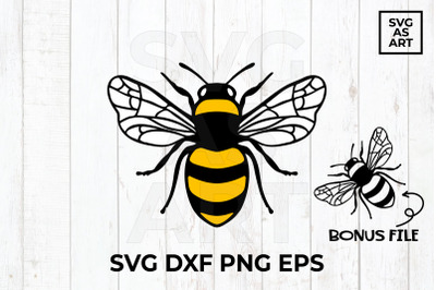 Bee Colored and Black and White SVG Cut File
