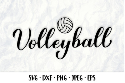 Volleyball SVG. Sports typography design. Activity game