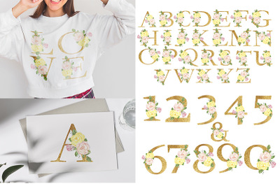 Alphabet. Numbers. Wedding. Family. Flowers Letters.
