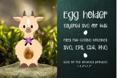Goat Chocolate Egg Holder Template SVG