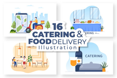 16 Catering Service and Food Delivery Illustration