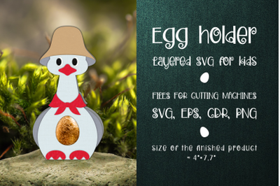 Goose Chocolate Egg Holder Template SVG