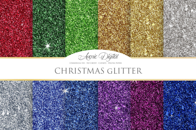 Christmas Glitter Digital Papers