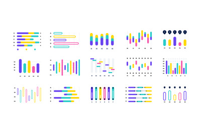 Histogram infographic. Business charts and modern financial stat