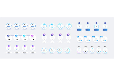 Step infographic. 4 elements flow chart business template&2C; squar