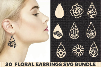 Floral Earrings Svg Bundle