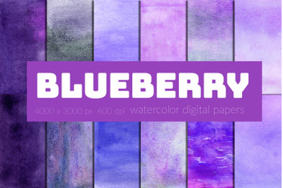 Blueberry watercolor digital paper.Purple watercolor texture