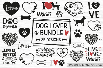 Dog Lover SVG Bundle | Dog Paw Prints Bundle