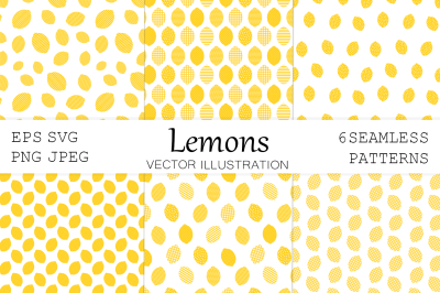 Lemon pattern. Lemon ornament pattern. Lemon SVG