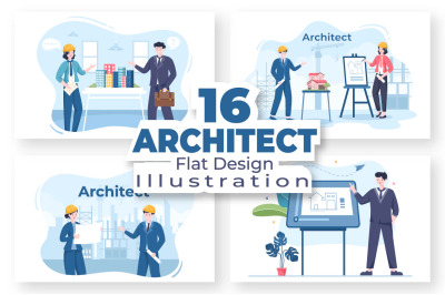 16 Architect or Engineer Illustration