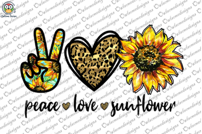 Peace love sunflower sublimation