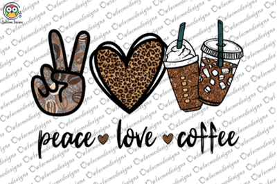 Peace love coffee Sublimation Design