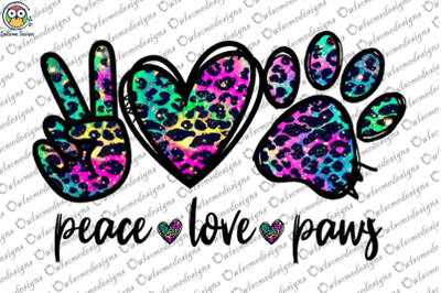 Peace Love paws sublimation