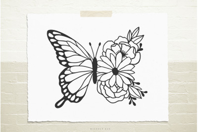 Floral Butterfly Svg Cut File