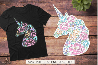 3d Unicorn svg | Unicorn layered papercut