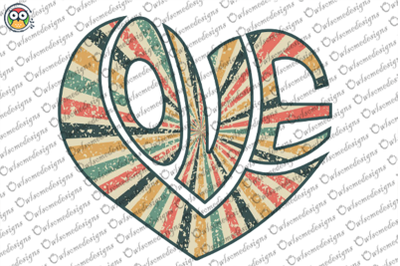 Retro love Sublimation Design