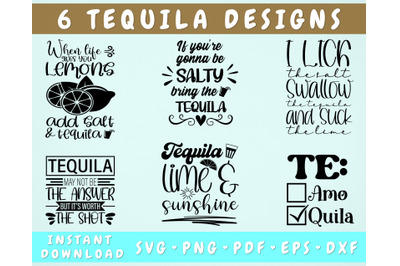 Tequila Quotes SVG Bundle, 6 Designs, Tequila Sayings SVG, PNG
