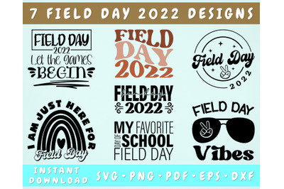 Field Day 2022 SVG Bundle, 7 Designs, My Favorite Day Of School SVG