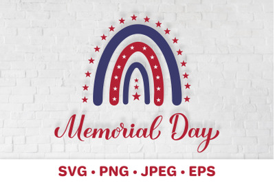 Memorial Day SVG. USA Patriotic rainbow