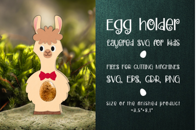 Llama Easter Egg Holder Template SVG