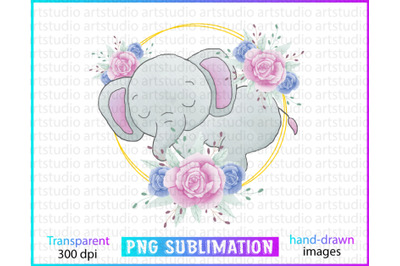 watercolor elephant png sublimation