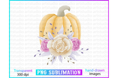watercolor fall sublimation.pumpkin sublimation