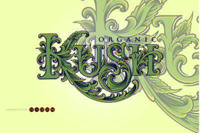 Luxury vintage lettering word kush