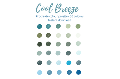 Cool Breeze Procreate Colour Palette Swatch